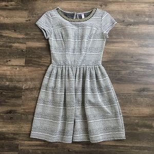 Xhilaration Black and White Jeweled Skater Dress